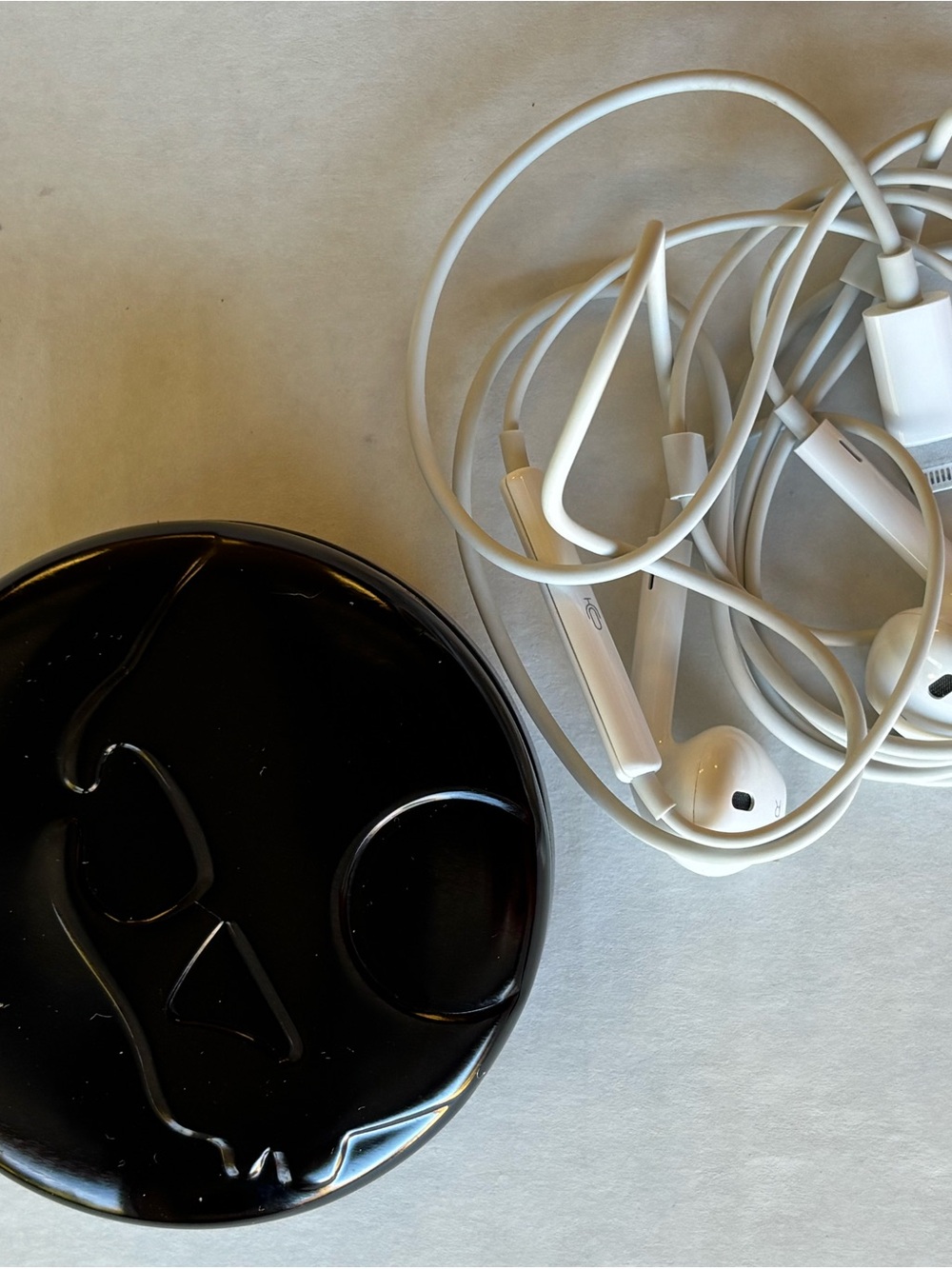 White Earbuds with Built-In Microphone - Compatible Cell Phone Accessory